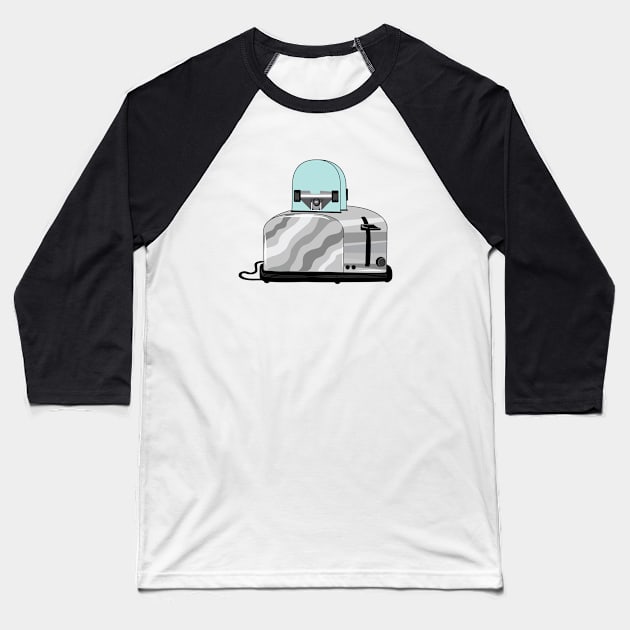 Skateboarding for Breakfast Baseball T-Shirt by ACGraphics